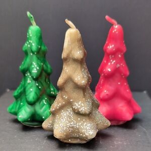 VGT 1950s Gurley Novelty Co,Lot Of 3 Holiday Christmas Tree Candle's.